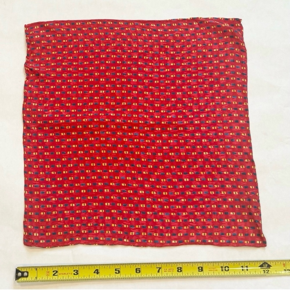 2 Vintage 100% Silk Handkerchief Pocket Square Scarf J.Z. Richards Made in Italy - Picture 9 of 10